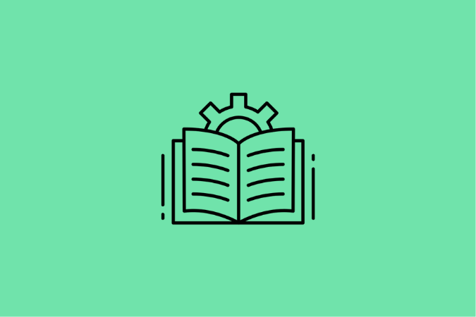 A book logo in front of a green background, decorative thumbnail.