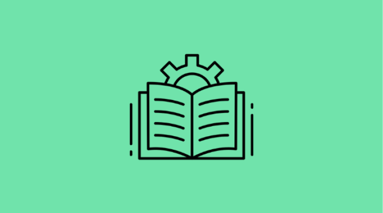 A book logo in front of a green background, decorative thumbnail.